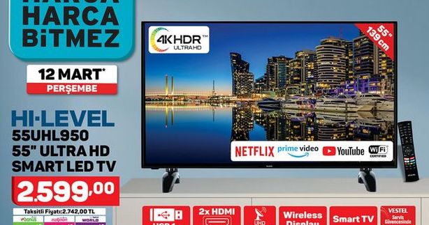 Hi-Level 55UHL950 55 inç Ultra HD Smart Led TV