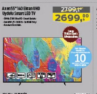 Axen 55 inç 140 Ekran UHD Uydulu Smart Led TV