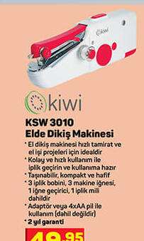 Kiwi Ksw 3010 Elde Dikiş Makinesi