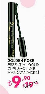 Golden Rose Essential Gold Curl Volume Maskara