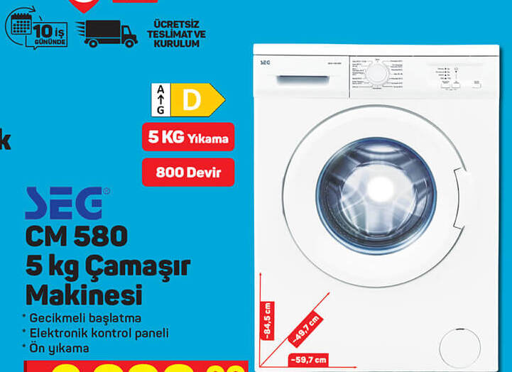 Seg Cm 580 5Kg Çamaşır Makinesi