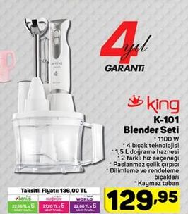 King K101 Blender Seti