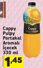 Cappy Pulpy Portakala Aromalı İçecek 330 ml