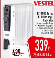 Vestel Turbo 11 Dilim Yağlı Radyatör