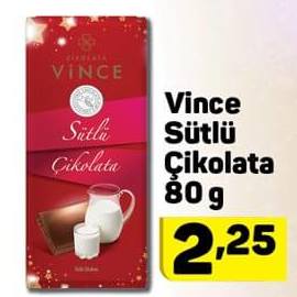 Vince Sütlü Çikolata 80 g