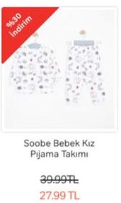 Soobe Bebek Kız Pijama Takımı