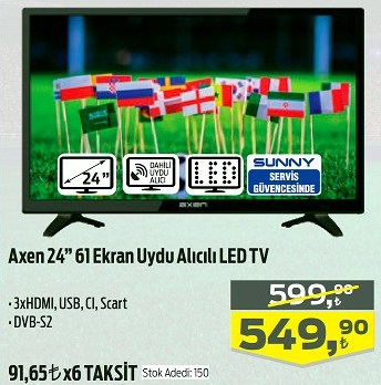 Axen 24inç LED TV