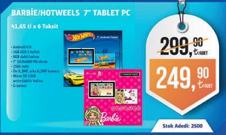 Barbie Hotweels Tablet PC