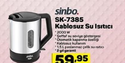 Sinbo SK7385 Kablosuz Su Isıtıcı