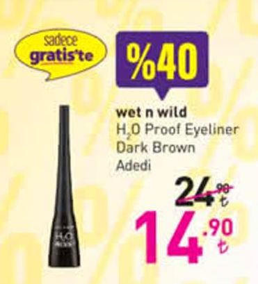 wet n wild H2O Proof Eyeliner Dark Brown