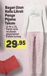 Bayan Uzun Kollu Likralı Penye Pijama Takımı