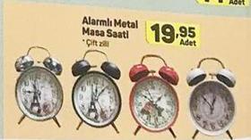 Alarmlı Metal Masa Saati