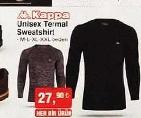 Kappa Unisex Termal Sweatshirt