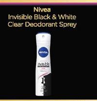 Nivea Invisible Black And White Clear Deodorant Sprey