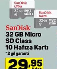 SanDisk 32 GB Micro SD Class Hafıza Kartı