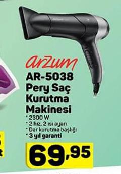 Arzum AR5038 Pery Saç Kurutma Makinesi
