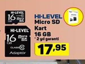 Hi-Level Micro SD Kart 16 GB
