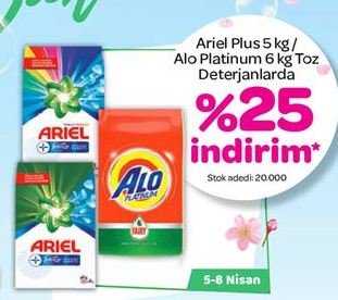 Ariel Plus 5kg /Alo Platinum 6 kg Toz Deterjanlarda