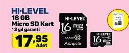 HI-LEVEL16 GB Micro SD Kart 2 yıl garanti