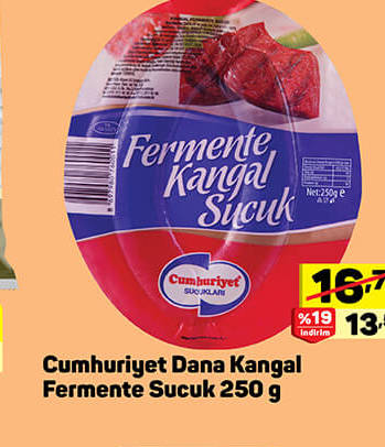 Cumhuriyet Dana Kangal Fermente Sucuk 250 g