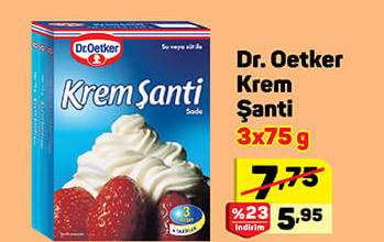 Dr. Oetker Krem Şanti 3x75 g