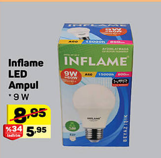 Inflame LED Ampul 9W