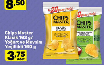 Chips Master Klasik 162 g Yoğurt ve Mevsim Yeşillikli 160 g