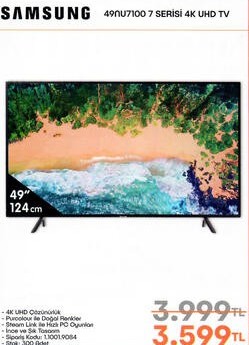 Samsung 49NU7100 7 Serisi 4K UHD TV
