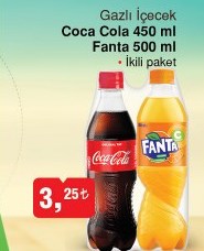 Gazlı İçecek Coca Cola 405ml Fanta 500 ml