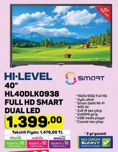 Hi-Level 40 inç HL40DL0938 Full Hd Smart Dual Led Tv