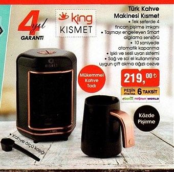 King Türk Kahve Makinesi Kısmet