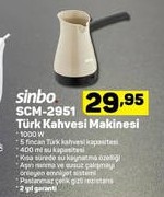 Sinbo SCM-2951 Türk Kahvesi Makinesi