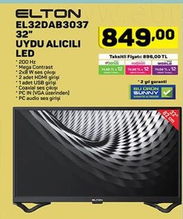 Elton EL32DAB3037 32 inç Uydu Alıcılı Led Tv