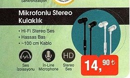 Mikrofonlu Stereo Kulaklık