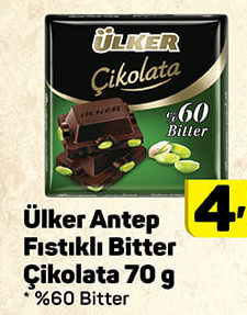 Ülker Antep Fıstıklı Bitter Çikolata