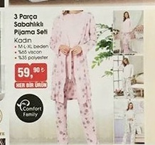 3 Parça Sabahlıklı Pijama Seti
