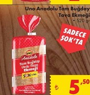 Uno Anadolu Tam Buğday Tava Ekmeği