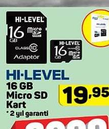 Hi-Level 16 GB Micro SD Kart