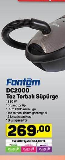 Fantom DC2000 Toz Torbalı Süpürge