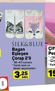 Silk And Blue Bayan Eşleşen Çorap 2li