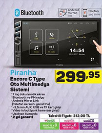 Piranha Encore C Type Oto Multimedya Sistemi