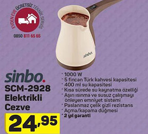 Sinbo SCM-2928 Elektrikli Cezve
