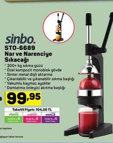 Sinbo STO-6689 Nar ve Narenciye Sıkacağı