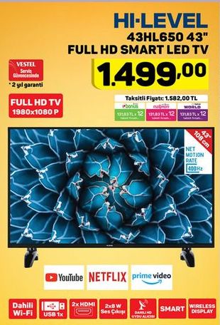 Hi-Level 43HL650 43 inç Full HD Smart Led Tv