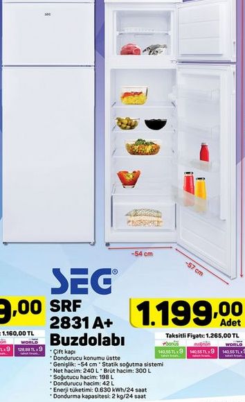 SEG SRF 2831 A Plus Buzdolabı