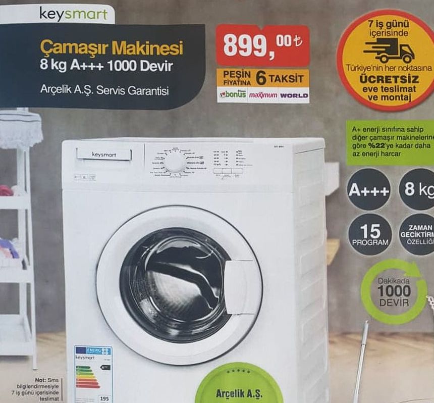 Keysmart Çamaşır Makinesi APlus 100 Devir