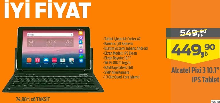 Alcatel Pixi 3 10.1inc IPS Tablet