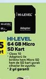 HI-LEVEL 64 GB MicroSD Kart