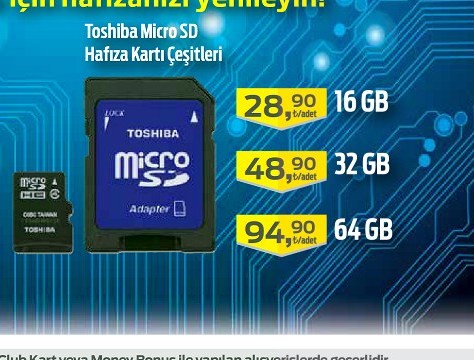Toshiba Micro SD Hafıza Kartı Çeşitleri