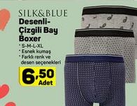 SILK&BLUE Desenli-Çizgili Bay Boxer